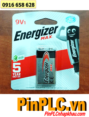 Energizer 522-BP1 /6LR61, Pin Alkaline 9v Energizer 522-BP1 /6LR61 chính hãng _Xuất xứ Malasysia /Vỉ 1viên